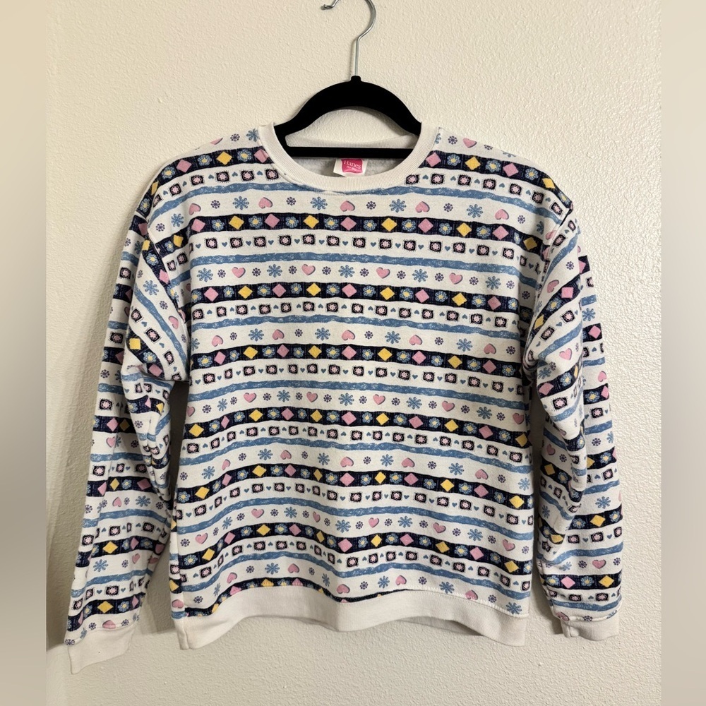 Girls Colorful Patterned heart sweater